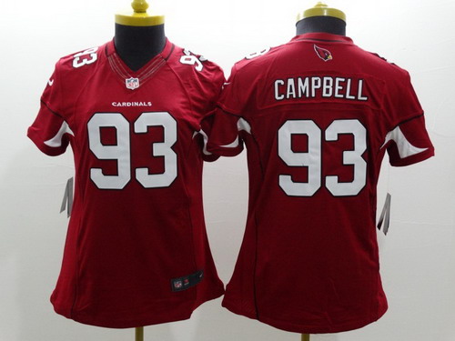 Women's Arizona Cardinals #93 Calais Campbell Red Nike Limited Jersey