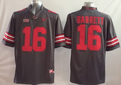 Men's Ohio State Buckeyes #16 J.T. Barrett 2014 Gray Limited Jersey