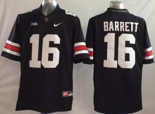 Men's Ohio State Buckeyes #16 J.T. Barrett 2014 Black Limited Jersey