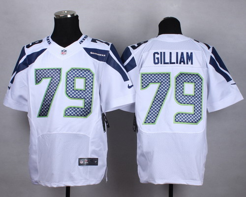 Men's Seattle Seahawks #79 Garry Gilliam White Nike Elite Jersey