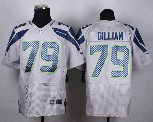 Men's Seattle Seahawks #79 Garry Gilliam Gray Nike Elite Jersey