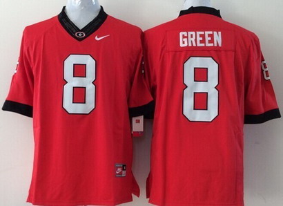 Kid's Georgia Bulldogs #8 A.J. Green 2014 Red Limited Jersey