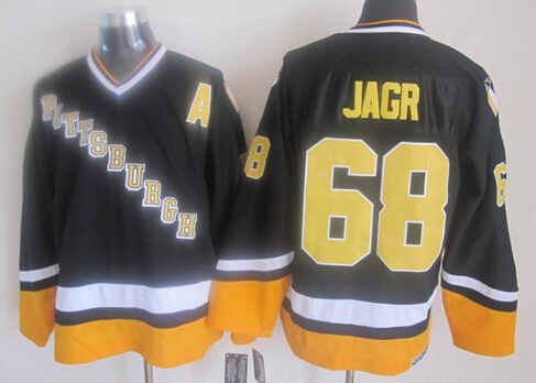 Men's Pittsburgh Penguins #68 Jaromir Jagr 1997-98 Zida-tenu Black CCM Jersey