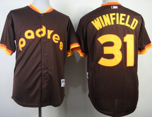 Men's San Diego Padres #31 Dave Winfield Brown Cool Base Jersey