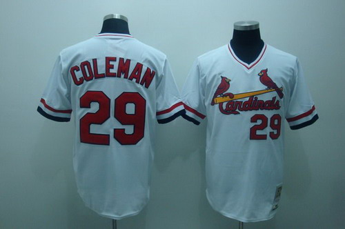 Men's St. Louis Cardinals #29 Vince Coleman 1985 White Throwback Jersey