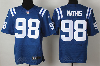 Men's Indianapolis Colts #98 Robert Mathis Blue Nike Elite Jersey