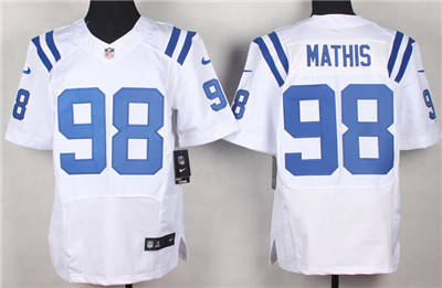 Men's Indianapolis Colts #98 Robert Mathis White Nike Elite Jersey