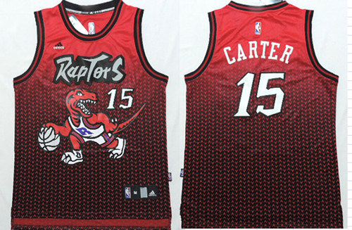 Men's Toronto Raptors #15 Vince Carter Red Black Resonate Fashion Jersey