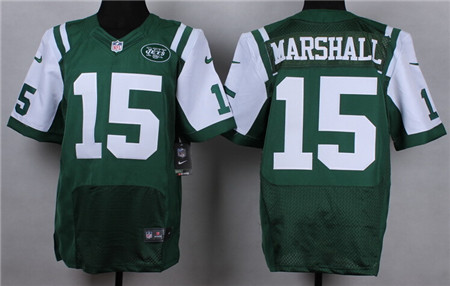 Men's New York Jets #15 Brandon Marshall Nike Elite Home Green Jersey