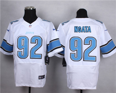 Men's Detroit Lions #92 Haloti Ngata White Nike Elite Jersey