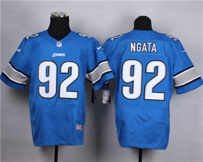 Men's Detroit Lions #92 Haloti Ngata Light Blue Nike Elite Jersey