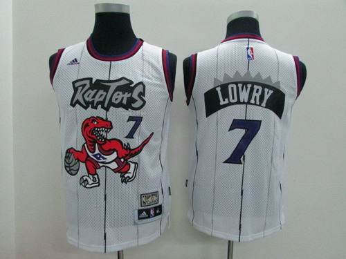 Kid's Toronto Raptors #7 Kyle Lowry 2015 Swingman Stitched White Jersey