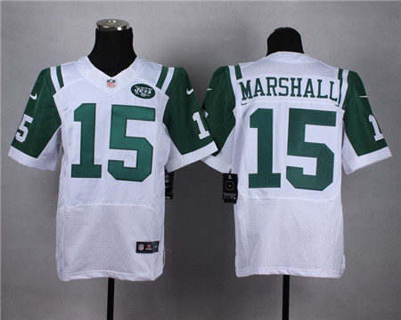 Men's New York Jets #15 Brandon Marshall Nike Elite Road White Jersey