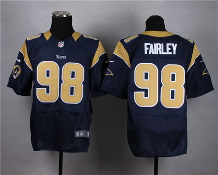 Men's St. Louis Rams #98 Nick Fairley Navy Blue Nike Elite Jersey
