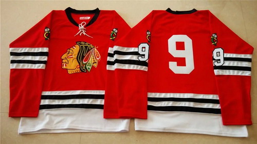 Men's Chicago Blackhawks #9 Bobby Hull 1963 Red Vintage Throwback Jersey