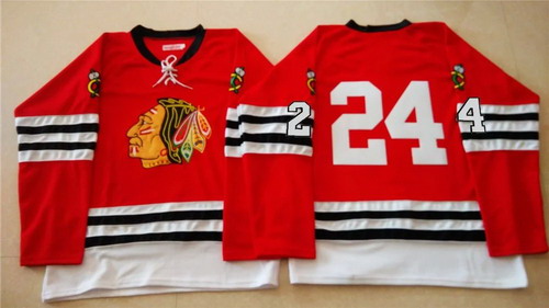 Men's Chicago Blackhawks #24 Martin Havlat 1960-61 Red Vintage Jersey