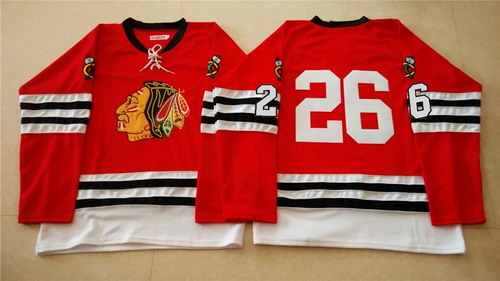 Men's Chicago Blackhawks #26 Michal Handzus 1960-61 Red Vintage Jersey