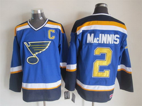 Men's St. Louis Blues #2 Al MacInnis 2003 Blue Throwback CCM Jersey