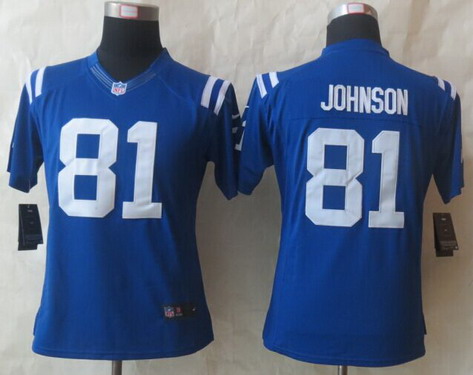 Women's Indianapolis Colts #81 Andre Johnson Blue Nike Limited Jersey
