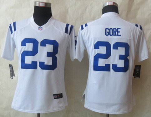 Women's Indianapolis Colts #23 Frank Gore White Nike Limited Jersey
