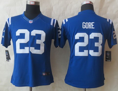 Women's Indianapolis Colts #23 Frank Gore Blue Nike Limited Jersey