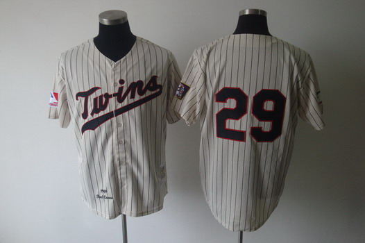 Men's Minnesota Twins #29 Rod Carew 1969 Cream Throwback Jersey