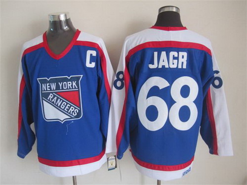 Mens New York Rangers #68 Jaromir Jagr Light Blue 1970 Throwback CCM Jersey