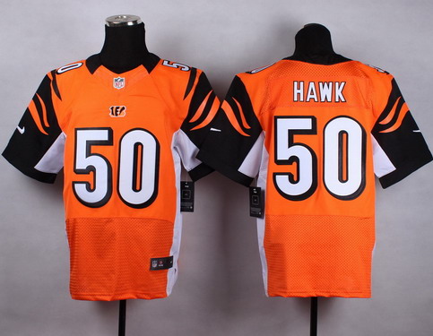 Men's Cincinnati Bengals #50 A.J. Hawk Orange Nike Elite Jersey