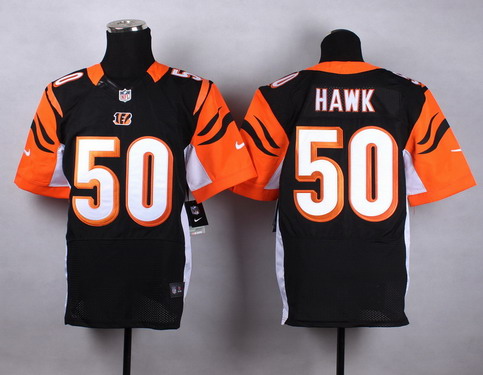 Men's Cincinnati Bengals #50 A.J. Hawk Black Nike Elite Jersey