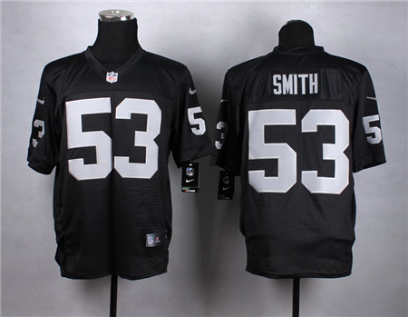 Men's Oakland Raiders #53 Malcolm Smith Black Nike Elite Jersey