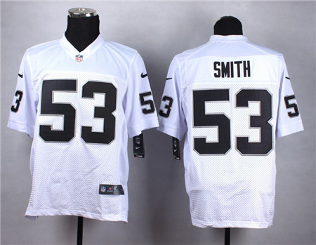 Men's Oakland Raiders #53 Malcolm Smith White Nike Elite Jersey