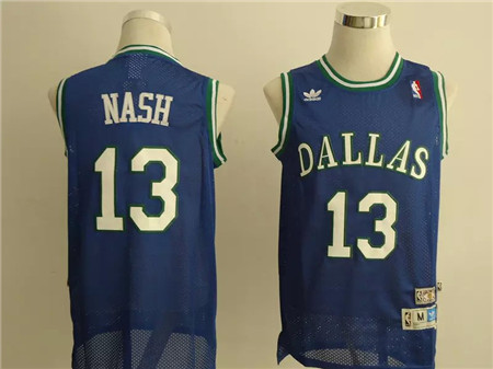 Men's Dallas Mavericks #13 Steve Nash Blue Swingman Throwback Jersey