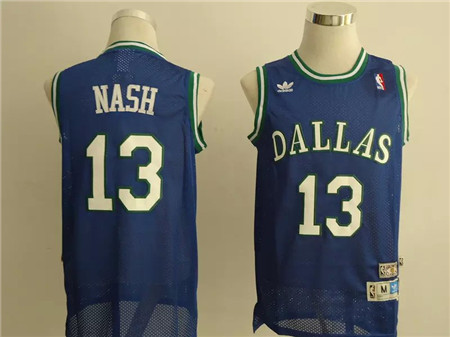 Men's Dallas Mavericks #13 Steve Nash Blue Swingman Throwback Jersey