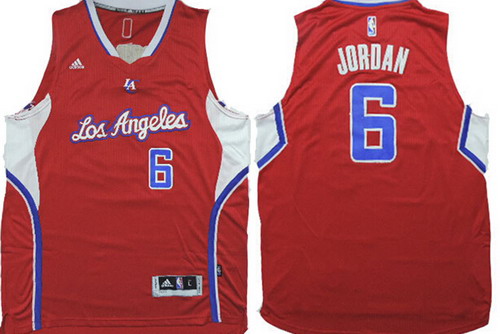 Men's Los Angeles Clippers #6 DeAndre Jordan Revolution 30 Swingman 2015 New Red Jersey