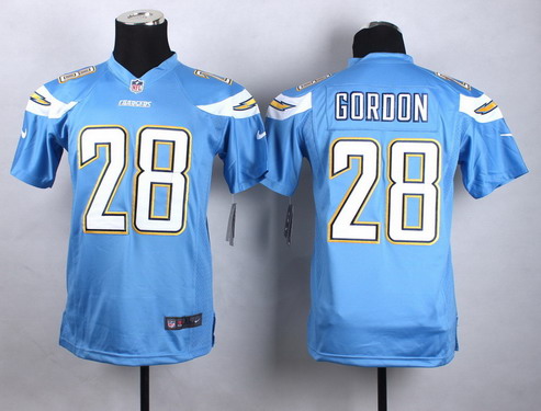 Youth San Diego Chargers #28 Melvin Gordon 2013 Light Blue Game Jersey