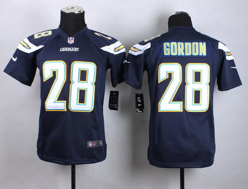 Youth San Diego Chargers #28 Melvin Gordon 2013 Navy Blue Game Jersey