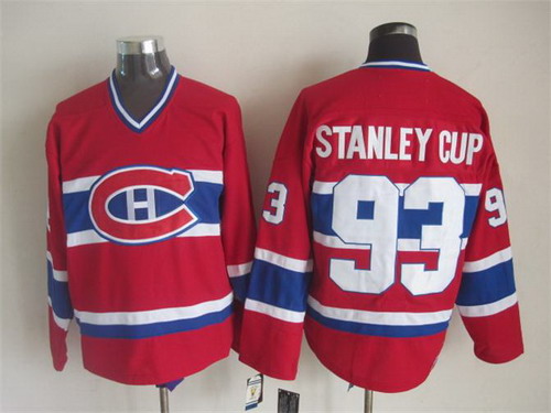 Men's Montreal Canadiens #93 Stanley Cup Red CCM Vintage Throwback Jersey
