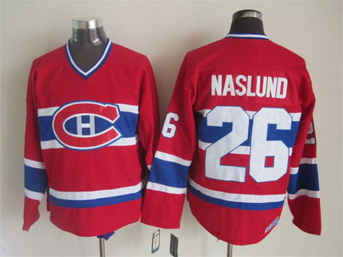 Men's Montreal Canadiens #26 Mats Naslund Red CCM Vintage Throwback Jersey