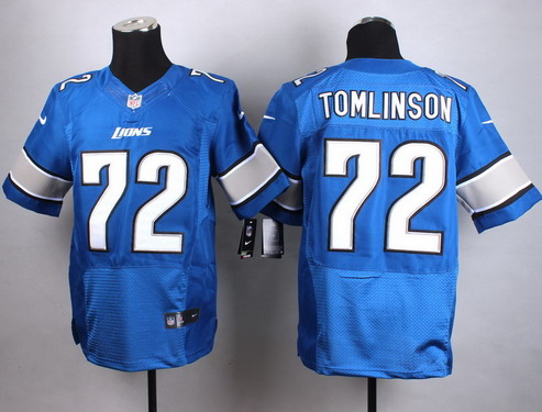 Men's Detroit Lions #72 Laken Tomlinson Nike Light Blue Elite Jersey