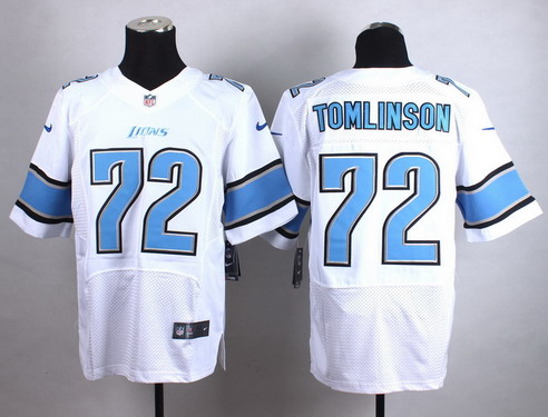 Men's Detroit Lions #72 Laken Tomlinson Nike White Elite Jersey