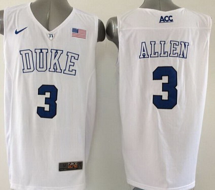 Men's Duke Blue Devils #3 Grayson Allen 2015 White Jersey