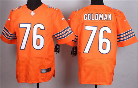 Men's Chicago Bears #76 Eddie Goldman Orange Nike Elite Jersey