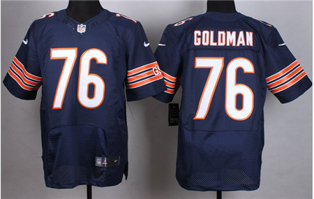 Men's Chicago Bears #76 Eddie Goldman Blue Nike Elite Jersey