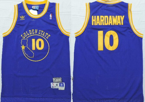 Men's Golden State Warriors #10 Tim Hardaway Blue Swingman Throwback Jersey