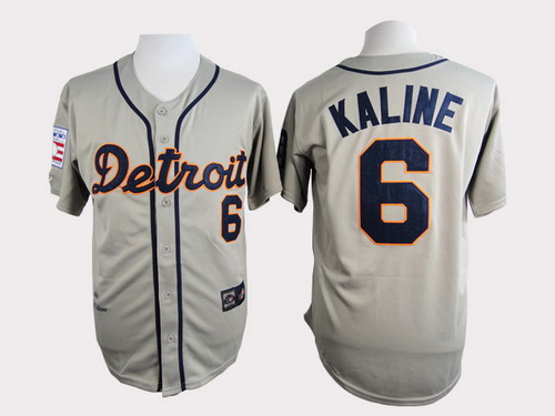 Men's Detroit Tigers #6 Al Kaline 1968 Gray Majestic Throwback Jersey
