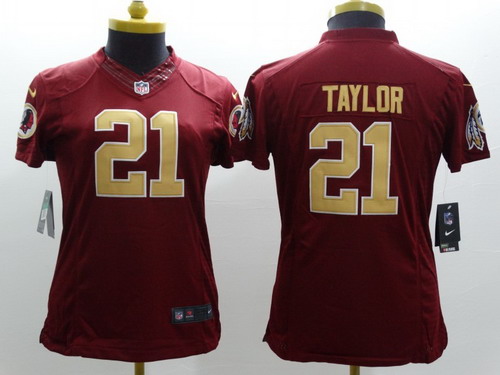 Women's Washington Redskins #21 Sean Taylor Nike Red With Gold Limited Jersey