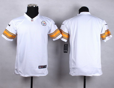 Kid's Pittsburgh Steelers Blank Nike White Game Jersey