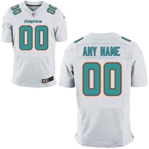 Mens Miami Dolphins Nike White Customized 2014 Elite Jersey