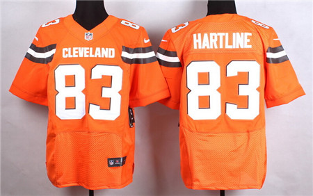 Men's Cleveland Browns #83 Brian Hartline 2015 Nike Orange Elite Jersey
