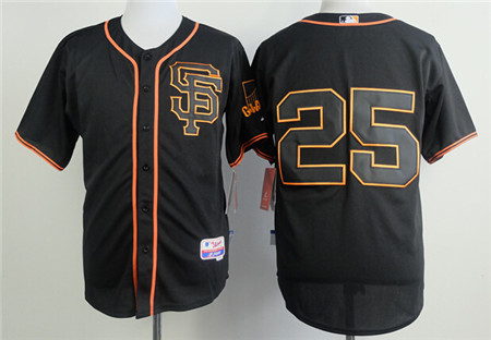 Men's San Francisco Giants #25 Barry Bonds 2015 Black SF Edition Jersey